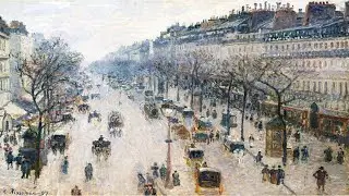 Vintage Paris Street | Winter Cityscape Painting | Silent TV Art Screensaver in 4K | 2 Hours