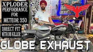 Xploder Performance Exhaust For Meteor 350 || With DB Killer || Ceramic Wool || Globe Exhaust