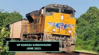 UNION PACIFIC SUMMER MAYHEM ON THE KANSAS SUBDIVISION! MONSTER STACK & COAL TRAINS, T4 LEADER & MORE