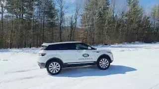 Range Rover Evoque Drifting in Snow and Ice Field