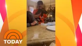 Watch: Uncle-to-be mistakes baby announcement as gift for the cat