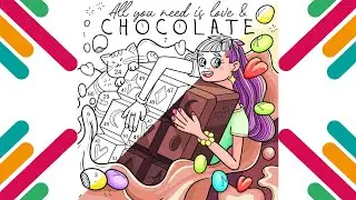 All you need is love & CHOCOLATE. Coloring Page By Numbers