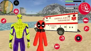 Süper Kahraman Çöp Adam - Stickman Dead Rope Hero Pool New City Ambulance #13 - Android Gameplay