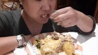 Mukbang .Pinoy eating show.Tinolang manok with rice. Only here in Greece.