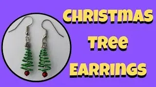DIY Christmas tree earrings tutorial