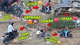 OffRoad Goes Wrong With Ns200 💔😐 !! Crazy Burnout 🔥 !! Chasis Tut Gye 💔 !! Kawa h2r !!