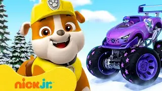 Rubble Makes a Snowy Mountain Monster Truck Rescue! w/ PAW Patrol Roxi & Chase | Rubble & Crew