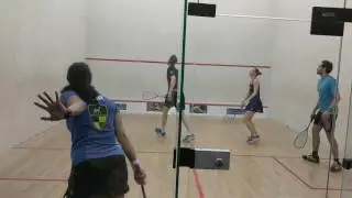 Racket flip and a triple whammy - Squash Doubles