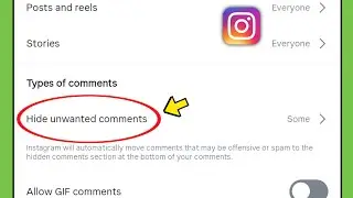 Hide unwanted comments settings on instagram