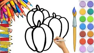 How To Draw cute Capsicum Drawing, Painting & Coloring For Kids and Toddlers_🌈🎨