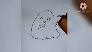 🖌️Cute💗ghost 👻 Drawing 🎨#video #drawing #subscribe #support #cute #art #viral #ghost 👻👻💗💗🍀🍀