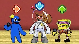 FNF Character Test | Gameplay VS Playground | Rainbow friends (Blue) | Robo-Sandy Spongebob FNF Mods