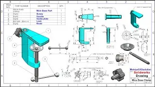 Solidworks Mic Study Clamp tutorial 😀 || Parts and assembly tutorial