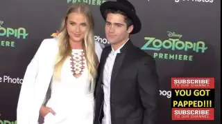 Veronica Dunne and Max Ehrich at the Zootopia Premiere at El Capitan Theatre in Hollywood