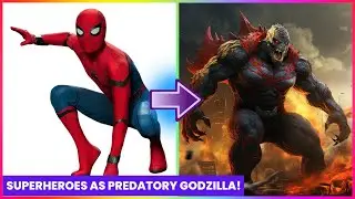 SUPERHEROES but PREDATORY GODZILLAS 💥 BEST Characters (Marvel & DC)