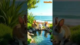 beautiful rabbit in the river #rabbits #river #trending #foryou #viral #shorts