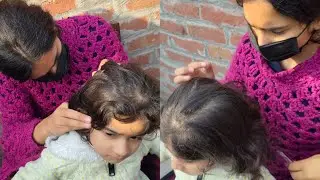 Ashna curly black short hair nits picking by samavia