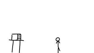 stickman and the microwave oven
