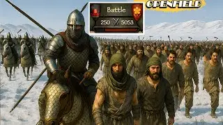 5000 Looters Vs 250 Warrior (Openfield) | Epic Battle | Mount & Blade 2 Bannerlord |1000 Battle Size