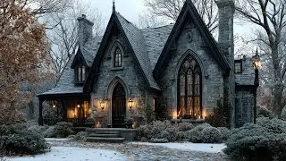 Snowfall at a Silent Gothic Mansion | Dark Winter Ambience for Focus, Sleep and Deep Calm NightMood