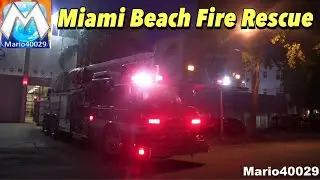 [FULL HOUSE RESPONSE] Engine 1 + Ladder 1 + Rescue Miami Beach Fire