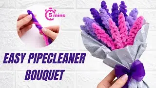 Pipe Cleaner Bouquet Easy/Diy Simple Pipe Cleaner Flowers/Fuzzy Wire Flower Tutorial/Diy/Flowercraft