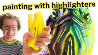 I painted this turtle with a $6 box of highlighters and you can too