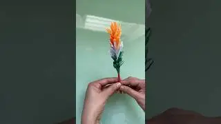 Tricolor flower making 🇮🇳🧡🤍💚#tricolor #tiranga #craft #republicday #india #papercraft #shorts