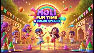 Holi Fun Time & Color Splash|Tainy Tales|holi fun|#kidsvideo #kidsfun #kidscartoonvideos #animation