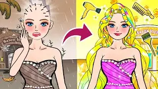 👑 Paper Dolls Dress Up ️🎉 Bald Girl Turn Into The Beautiful Princess 🎭💐🌈 DIY Handmade Outfit