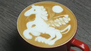 Pegasus / Unicorn Latte Art pakai Milk Jug from Coffee Story by hnd #shorts