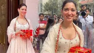 Tamannaah Bhatia Spotted In Juhu For The Pooja Ceremony Of Her New Venture
