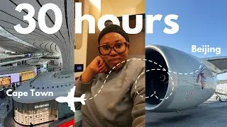 VLOG | Beijing to Cape Town 30 hour flight with Qatar Airways | what I ate | Sleeping pod