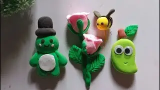 || How to make clay art ||  keychain, rose, mango clay art || 