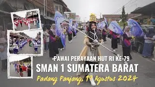Penampilan Kontingen SMAN 1 Sumatera Barat pada Pawai HUT RI ke-79 tahun 2024 Kota Padang Panjang