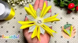 DIY Ribbon Flowers | DIY Easy Beautiful Flowers | How to Make Satin Ribbon Flower