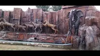 Sariska fun city alwar inside|animal art with water fall|