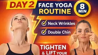 Day 2 Face Yoga 🔥 Neck Wrinkles & Double Chin Tightening | 5 Min Daily Routine | My second video 😊