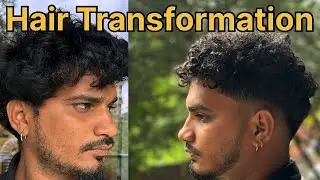 Straight to curly hair transformation 