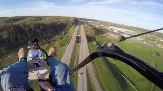 Flying my Moster on a Fresh Breeze Frame connected to Fly Pod Trike - Ohio Paramotor Trike Adventure