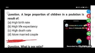 A large proportion of children in a population is result of: