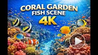 Coral Garden Fish Scene  4K 60 fps