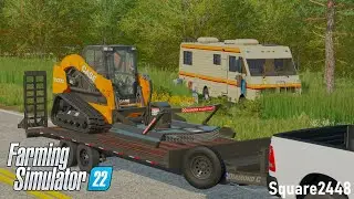 Case Skidsteer Mowing OVERGROWN Property! | FS22 Landscaping