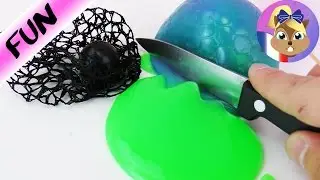 Découper une SQUISHY MESH BALL! Est-ce de la matière visqueuse dégoûtante?