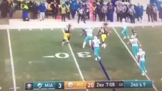 Pittsburgh Steelers Bud Dupree hit on Dolphins Matt Moore Jan 8, 2017