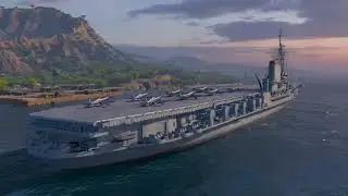 World Of Warships USS Midway Class Tier X Aircraft Carrier 360 View RTX 4090 OC I9-14900KS UHD