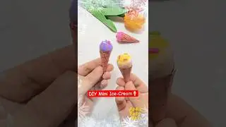 ⁠DIY Origami Icecream with Brown Paper and clay  @ArasEasyArt #icecream #mini #viral #miniature
