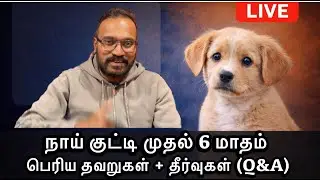 நாய் குட்டி முதல் 6 மாதம் &mdash; Care + பெரிய தவறுகள் | LIVE Q&A (Tamil)