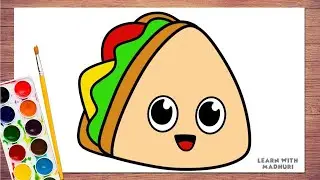 Как нарисовать милый сэндвич 🥪 | Простой рисунок сэндвича для детей | Пошаговый рисунок | Рисунки...