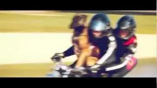 Rolf Circus : Drifting Motorcycle trio with girl & dog.